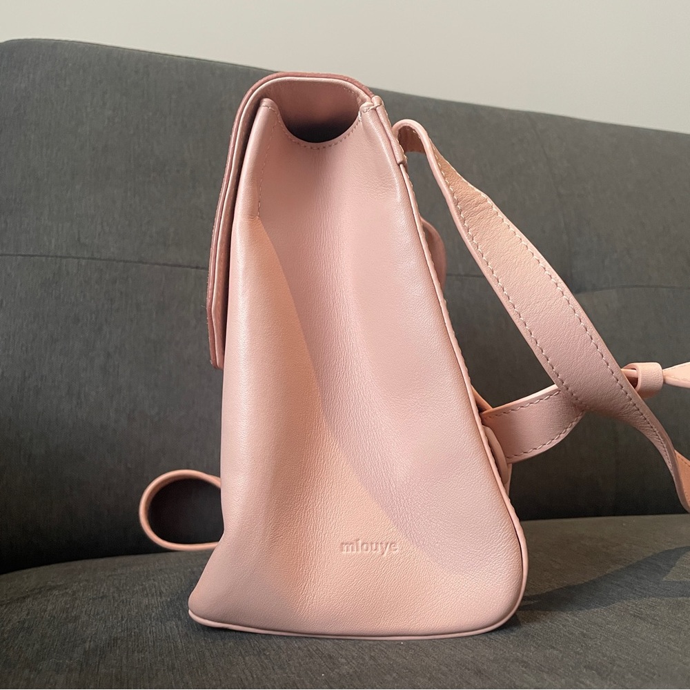SOLD Mlouye blush pink convertible leather and suede backpack / handbag - Picture 9 of 15
